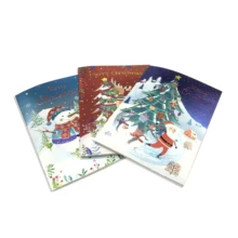 Custom Printing Christmas Cards Bulk Cold Foiling Greeting Cards With Envelope Gifts Message Card