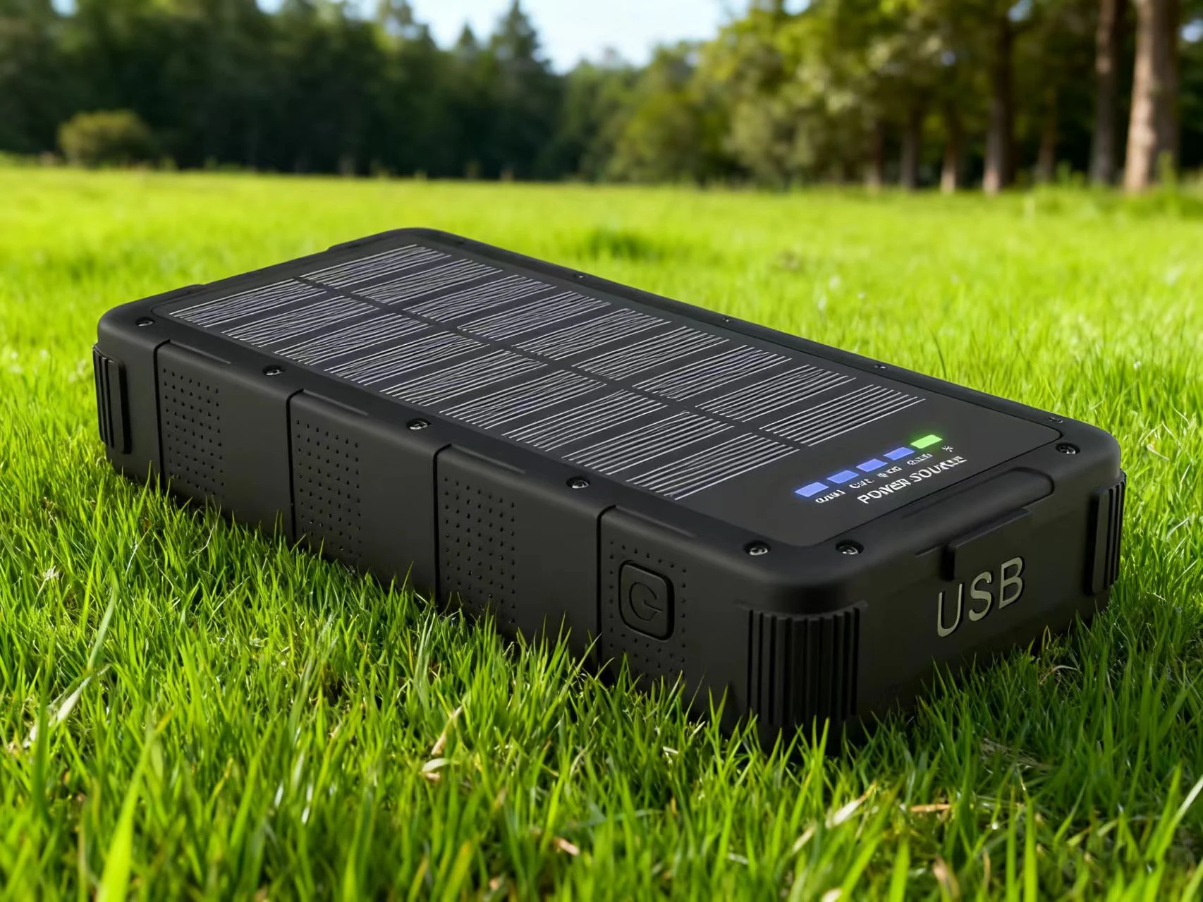 Factory Wholesale 22.5W Solar Power Bank 20000mAh, Built-in LED Light, Dual USB-A+C Output Ports, IP67 Waterproof SP6720