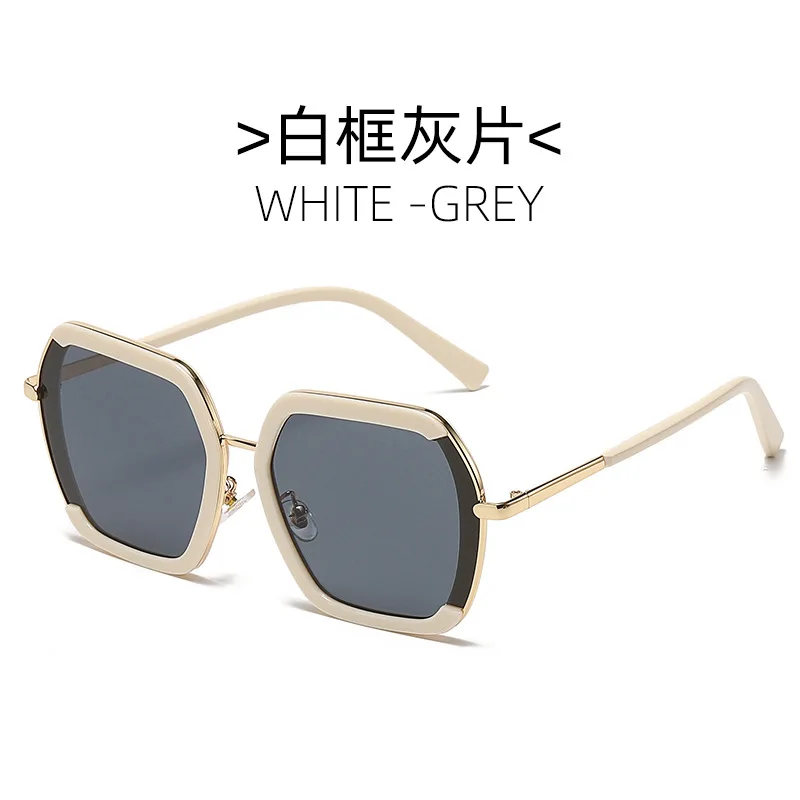 Retro Irregular Polygon Sunglasses with UV Protection Metal Frame Irregular Polygon Square Sunglasses for Women Fashion Brand  main image 2