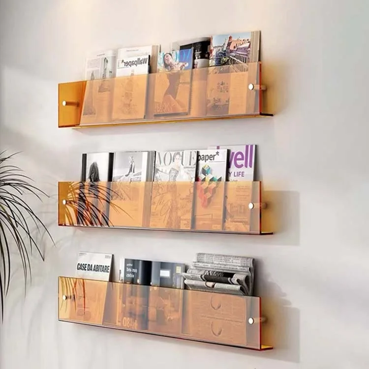 2022 Acrylic Book Floating Shelf Home Storage Organization Living Room