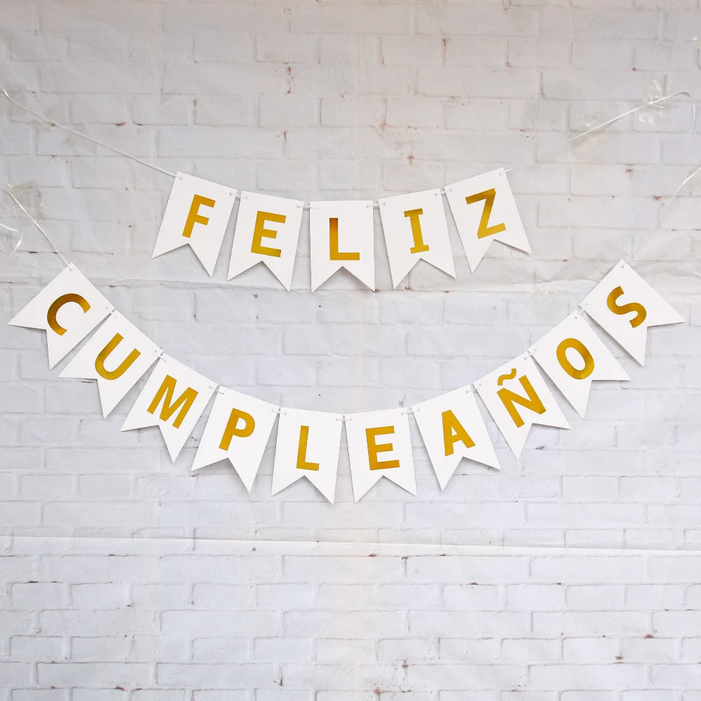 11.5*16cm Spanish Feliz Cumpleanos Paper Bunting Banners Flags Happy  Birthday Banner Kid Birthday Party Supplies K144| Alibaba.com