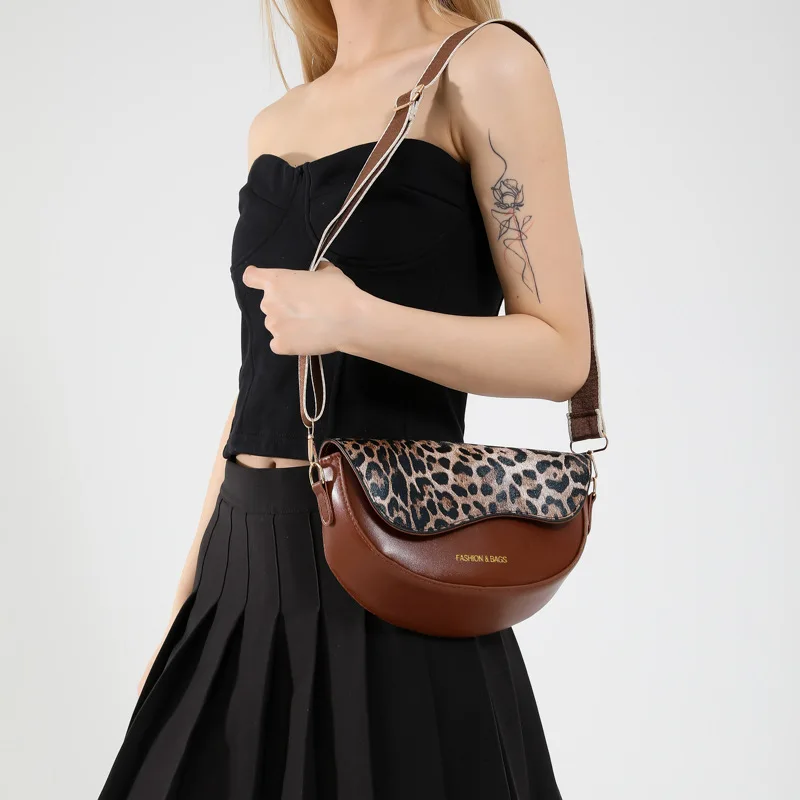 2025 Vintage Texture Single Shoulder Bag for Women New Trendy Versatile Crossbody Saddle Bag Small Size Fashionable Underarm