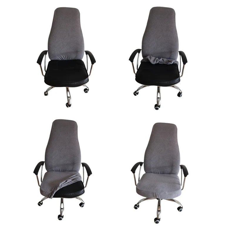 Solid Color Dustproof Office Swivel Chair Thickened Elastic Fabric Jacquard Computer Small Head Split Cover