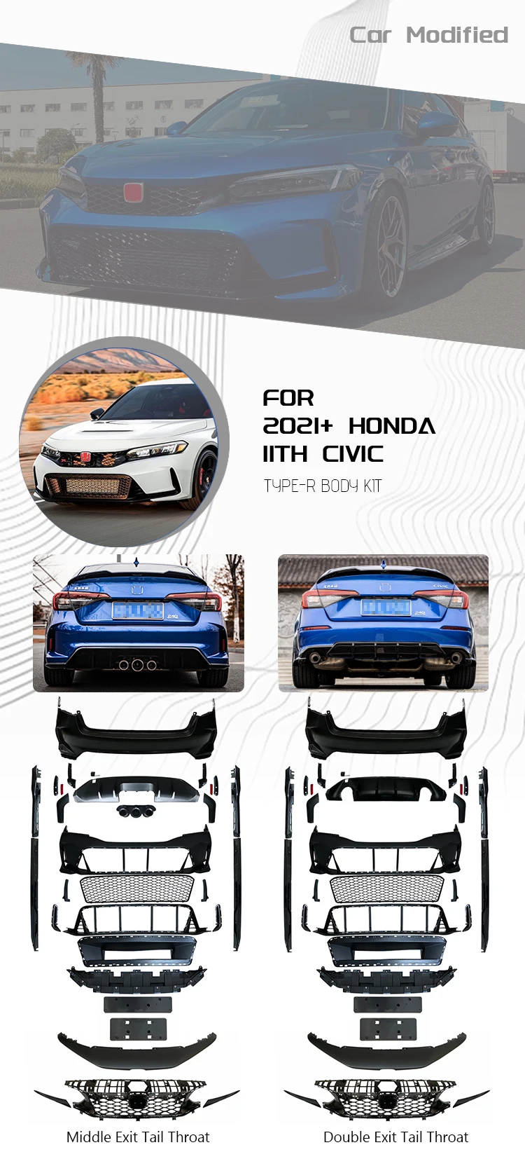 ILEISUOI Type-R Body Kit for Honda Civic 2022+ - Enhance Style