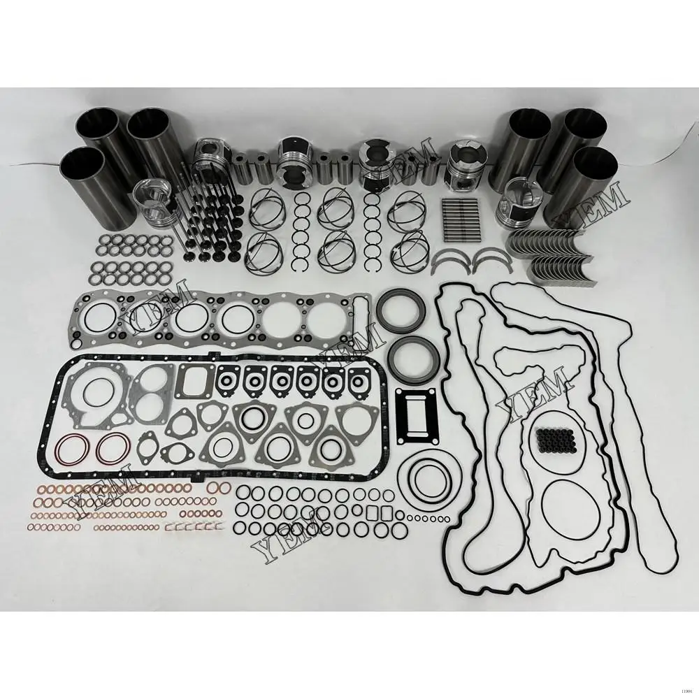 6UZ1 Overhaul Repair Kit With Valves Engine Bearings Cylinder Liner Piston Rings Full Gasket Kit for Isuzu
