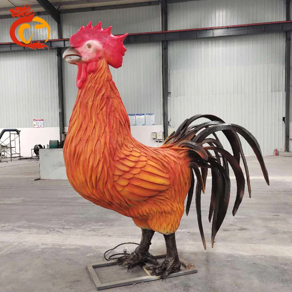 Mechanical Animal Animatronic Crowing Cock Rooster Models for Sale