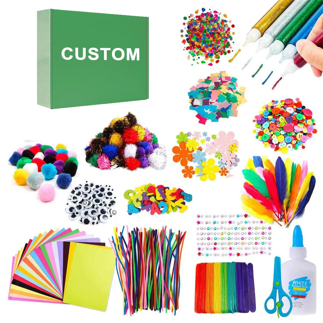 Custom Package Educational Toy Diy 1000+ Craft Kits For Kids Diy Art