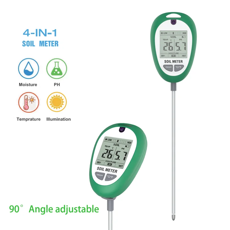 Oem 4 In 1 Digital Compost Thermometer Temperature Illuminance Light