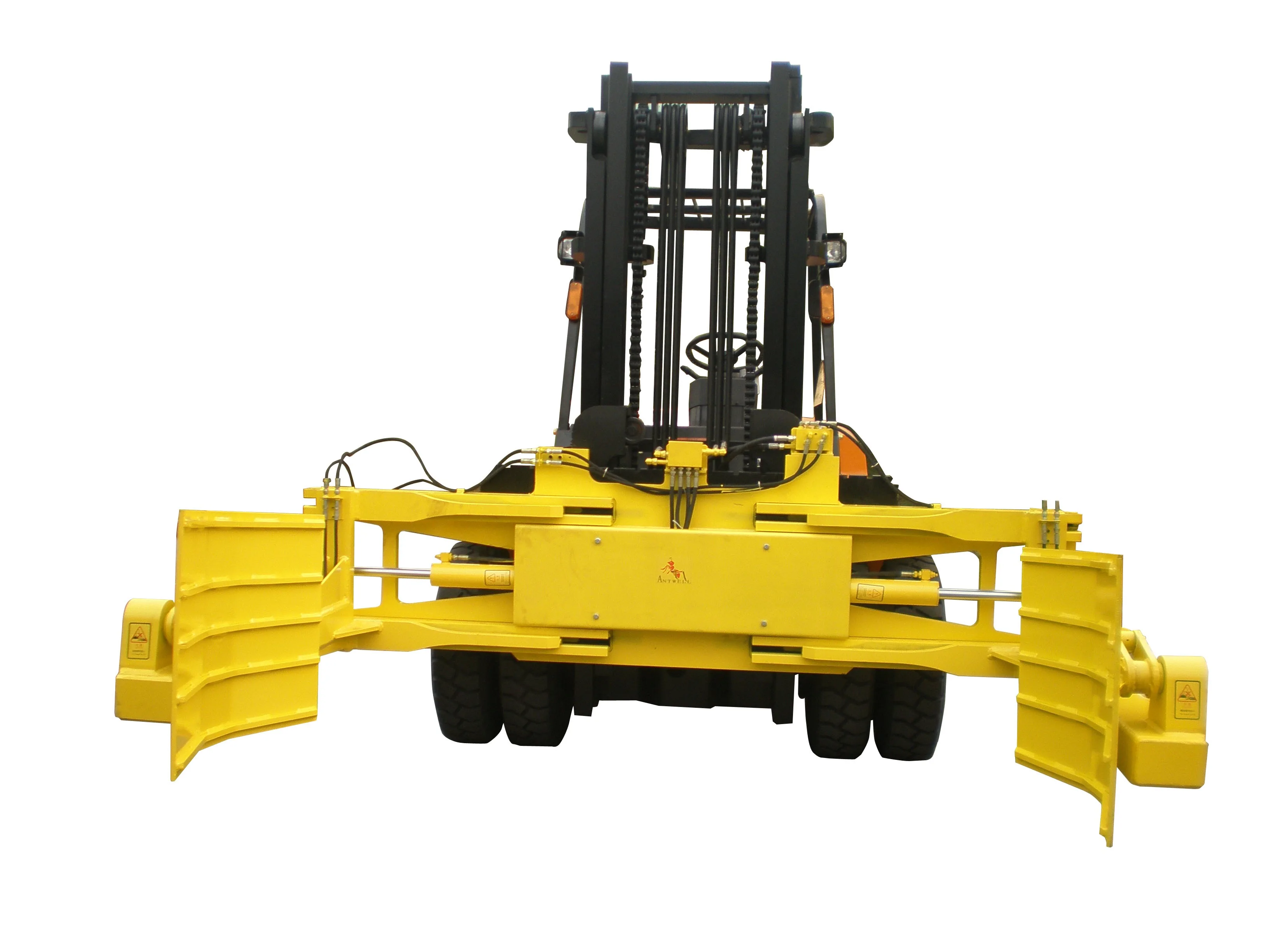 Long Arm Length Forklift Attachments Rotating Tyre Clamps For Tires