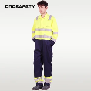Mechanic Welding Workwear Clothing Reflective Modacrylic Cotton Fire Resistant EN11612 Coveralls