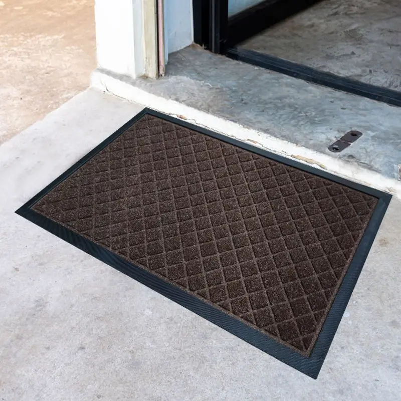 2023 Modern Indoor/Outdoor Door Mat Polyester Embossed Novelty Pattern Cushioned Loop Pile Cut Pile Tufting Rubber New Product