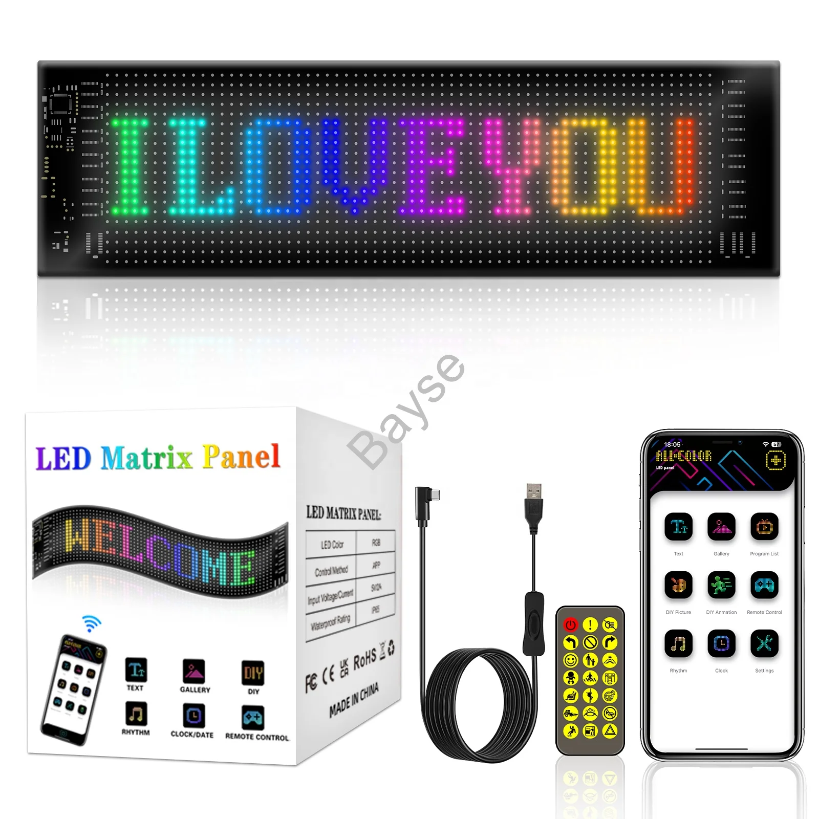 Luz LED Matrix Pixel Panel - Bright Advertising Signs