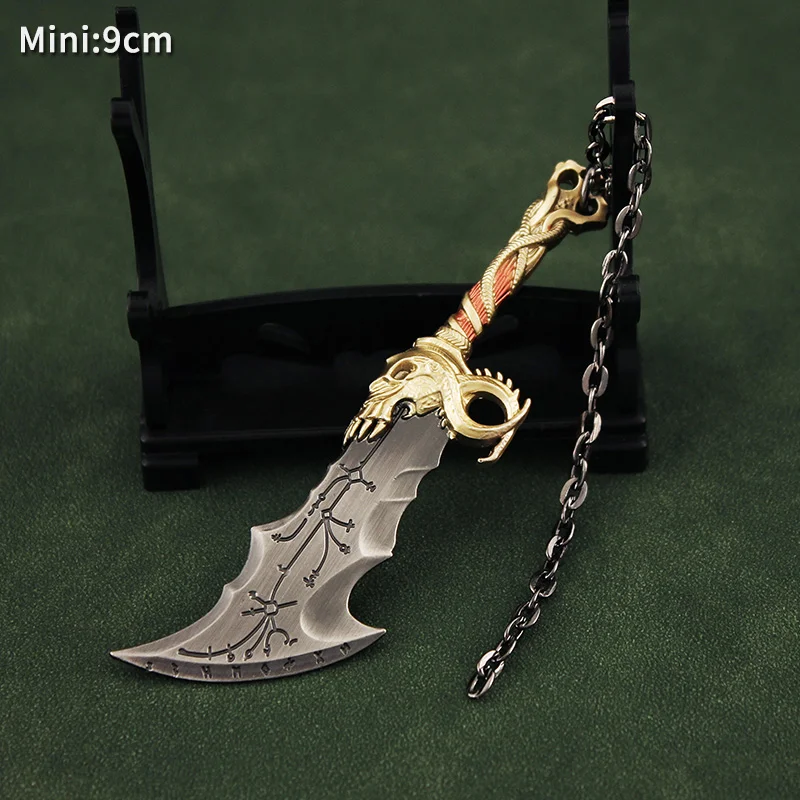 Game God of War Blades of Chaos Metal Swords Keychain