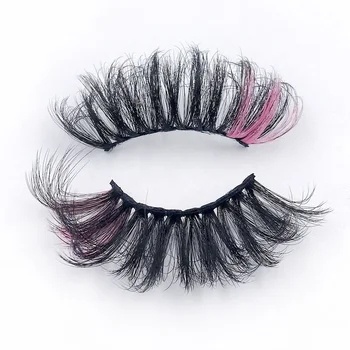 Y Best Selling lashes mink 16-18MM Colors lashes colored eyelash strips Pink Yellow Blue 25mm 3d mink lashes colorful eyelash