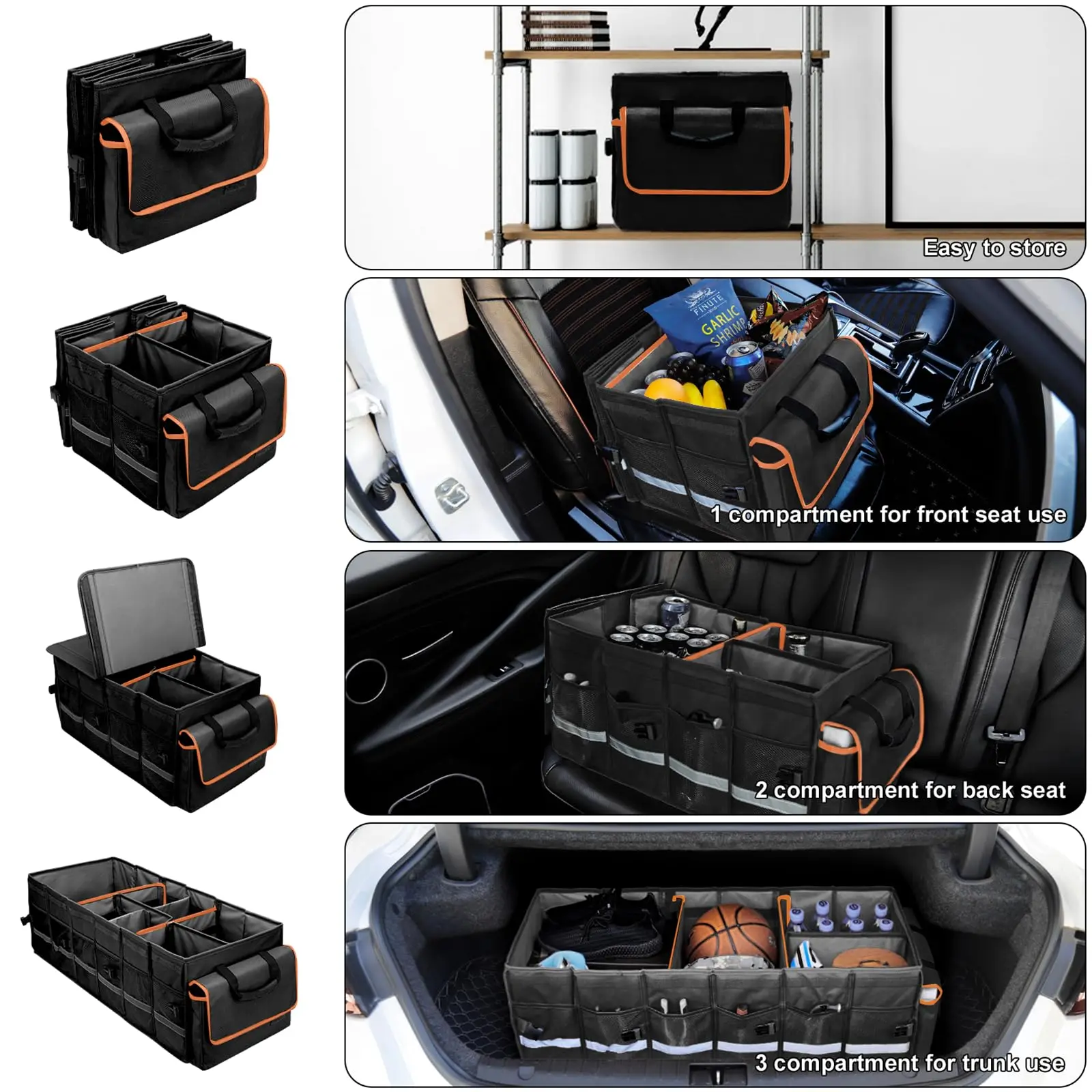 Custom Car Trunk Organizer with Removable Cooler Bag