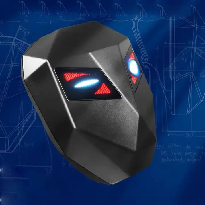 Hard Shell Backpack with Eyes Iron Man Motorcycle Riding Led Backpack Knight Led Screen Black Led Backpack