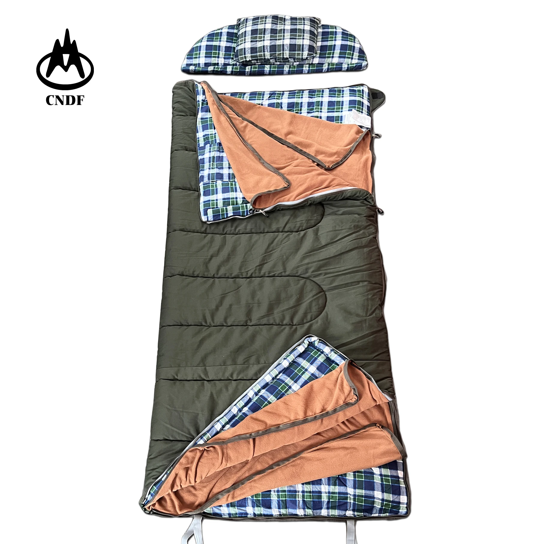 4.5kg 20 Degree Extreme Cold Winter Cotton Canvas Sleeping Bag With Detachable Layer For Car