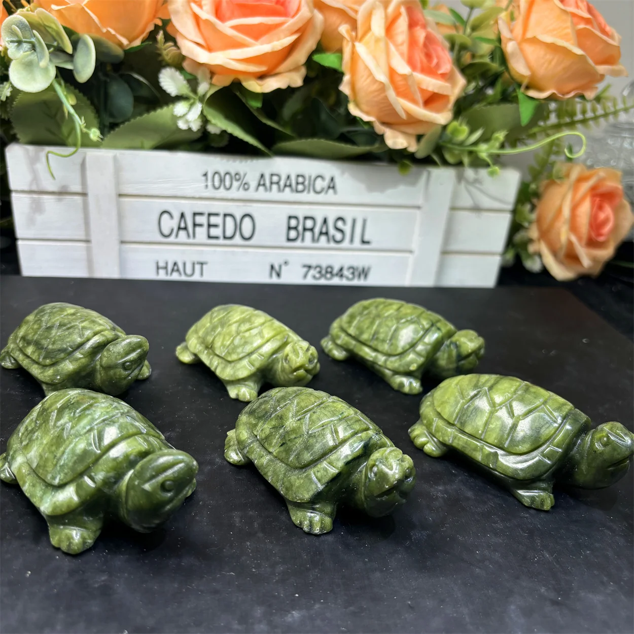 Factory Natural Factory Hand Carving Crystal Crafts Xiuyu Jade Tortoise Crystal Carvings Animals Turtle for Gift