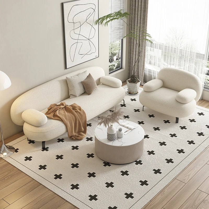 Modern Minimalist Hotel Clothing Store Reception Sofa Living Room Sofa Semi Circle Sectional Loveseat Round Velvet Sofas