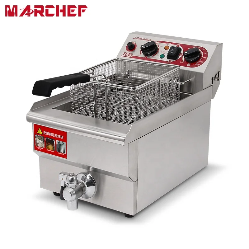 Глубокая фритюрница из нержавеющей стали, 14 л, сертификация CE