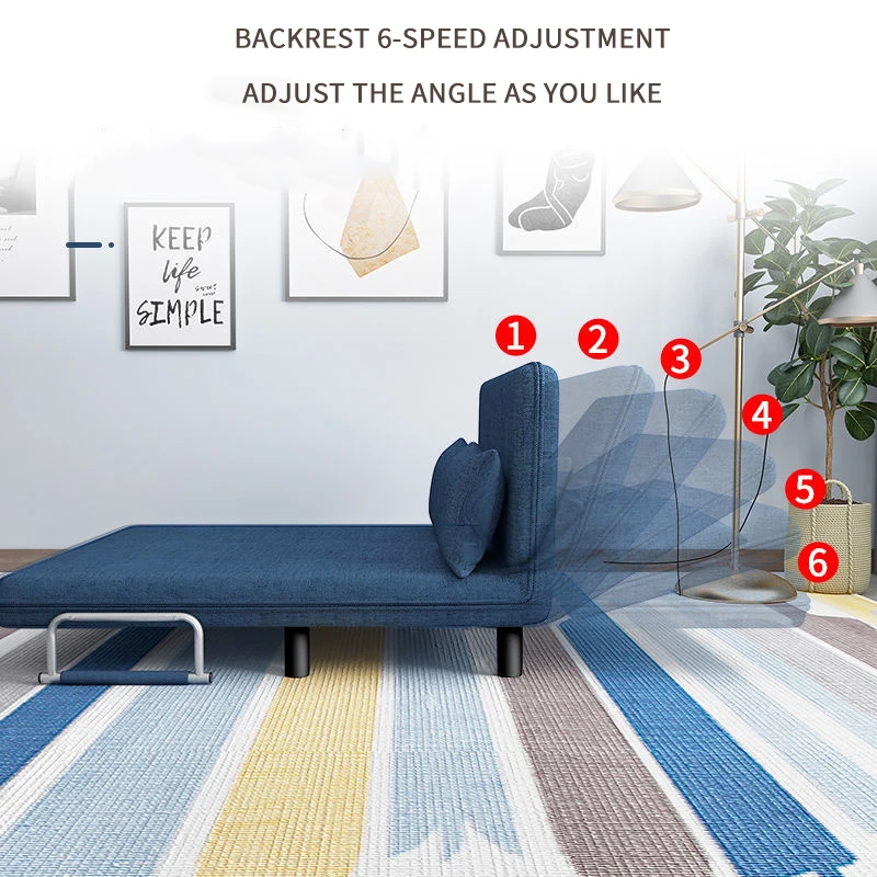 Hot Sale Sofa Bed Cheap Foldable Couch Small Simple Nordic Grey Fabric