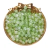 Two-tone crackle glass beads - light green and white