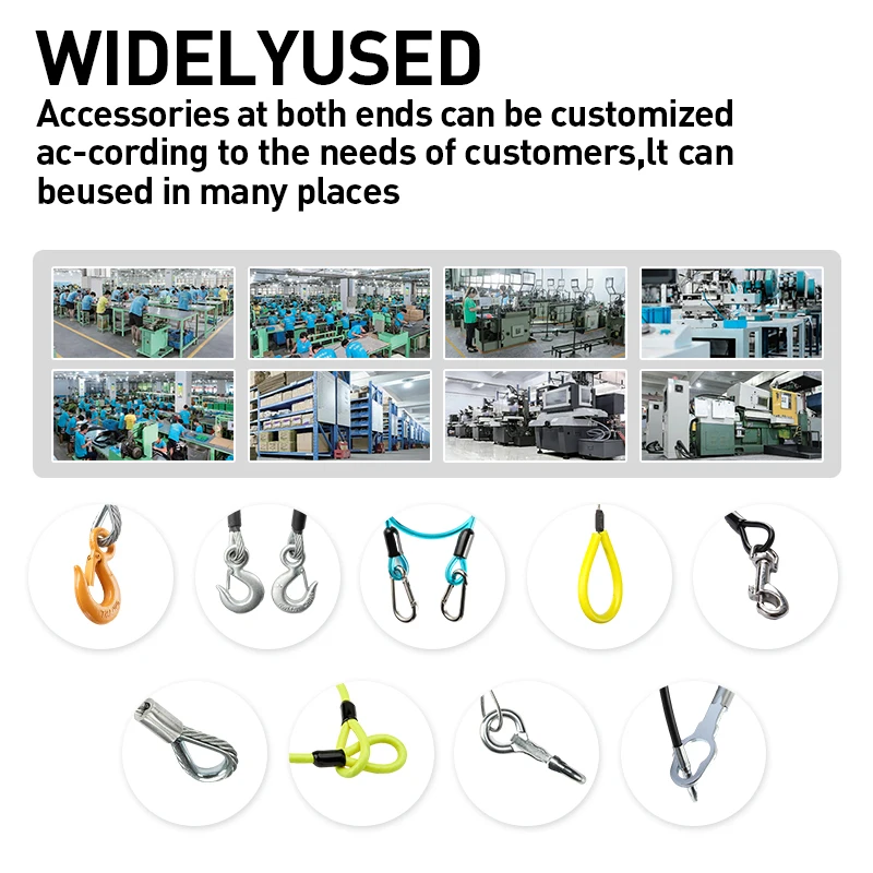 Available 304 Stainless Steel Wire Rope Cable Hardware Swage Eye End Fittings Coated Steel Braided Cable Sling