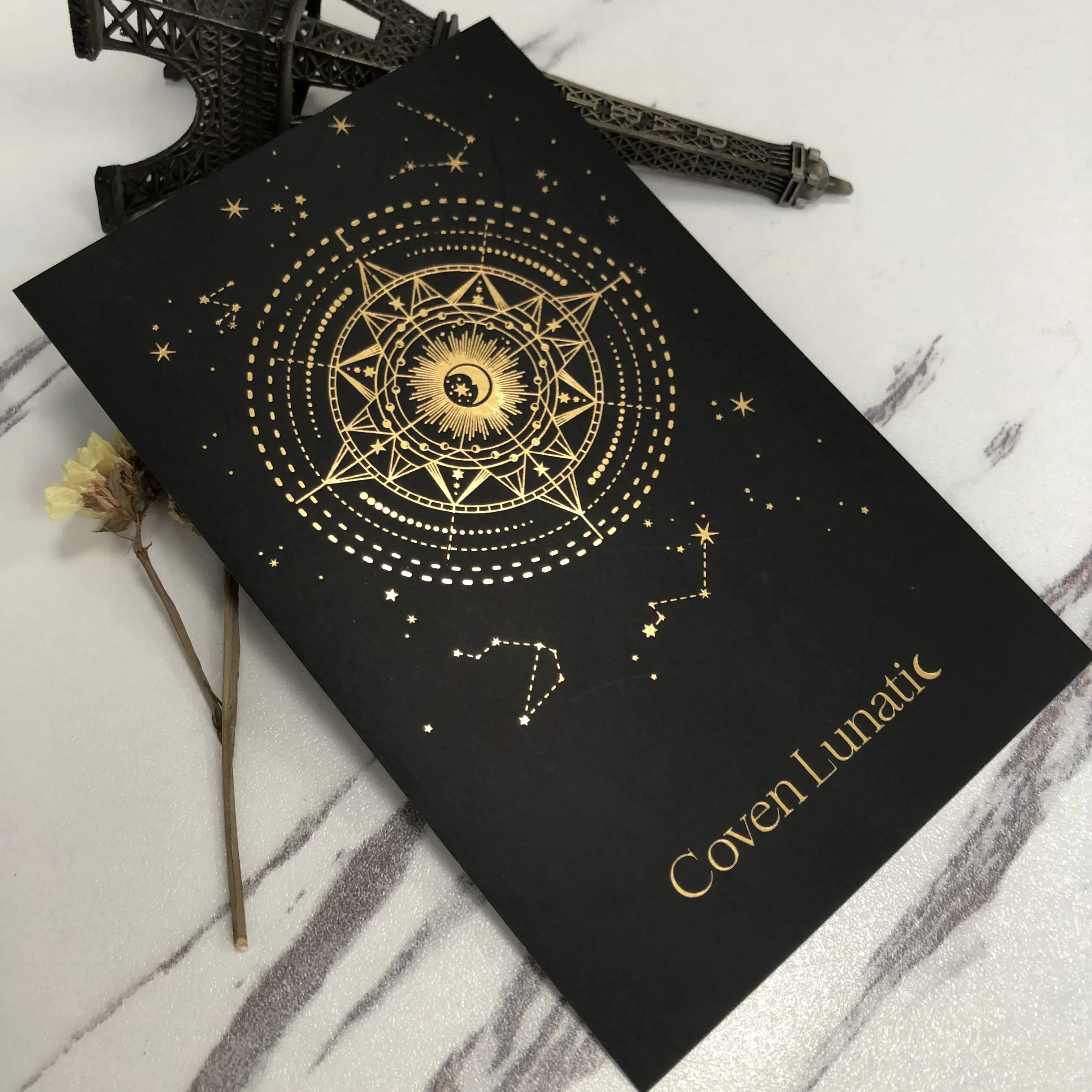 Black Color Coated Paper Cards Custom Gold Foil logo Thank You Card Invitation Card Printing Text logo