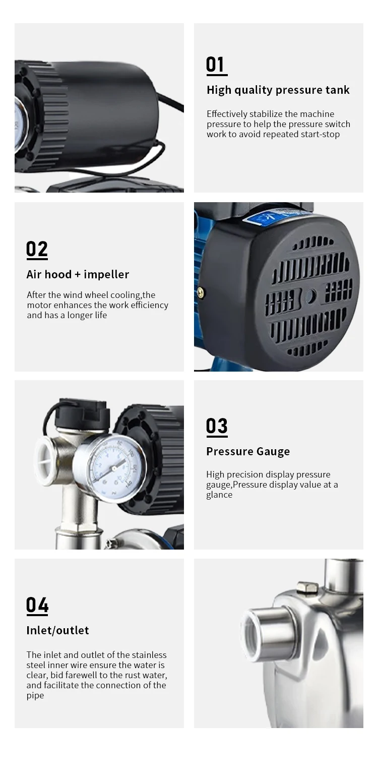 Small High Pressure Cleaning Booster Electric Farm Water Pump Household ...