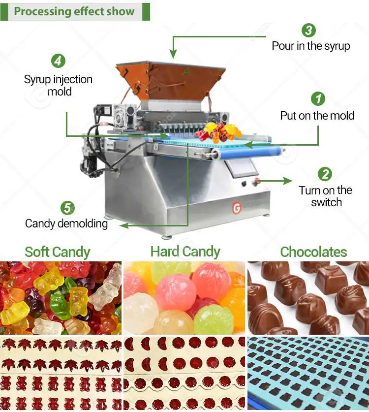 Manual Table Top Tabletop Pectin Candy Gummy Bear Make Depositer Depositor Demolder Deposited Soft Jelly Machine