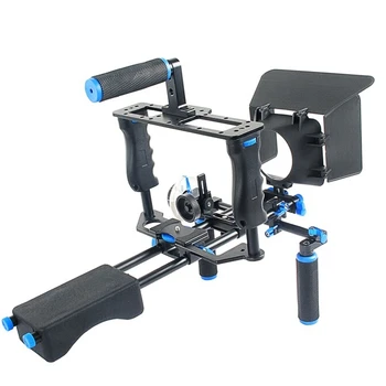 YELANGU Dual Handles Camera Shoulder Mount + Camera Cage Stabilizer Kit With Matte Box YLG1103A-A detail image