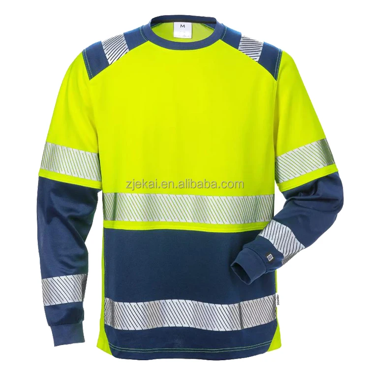 HIGH Visibility Reflective Safety Work Wear Hi Vis Long Sleeve Work ...