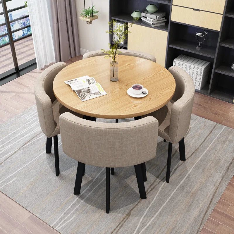 High Quality Modern Design Style Round Table and Chairs Restaurant  Furniture Set Cafe Fast Food Table and Chair for Coffee Shop