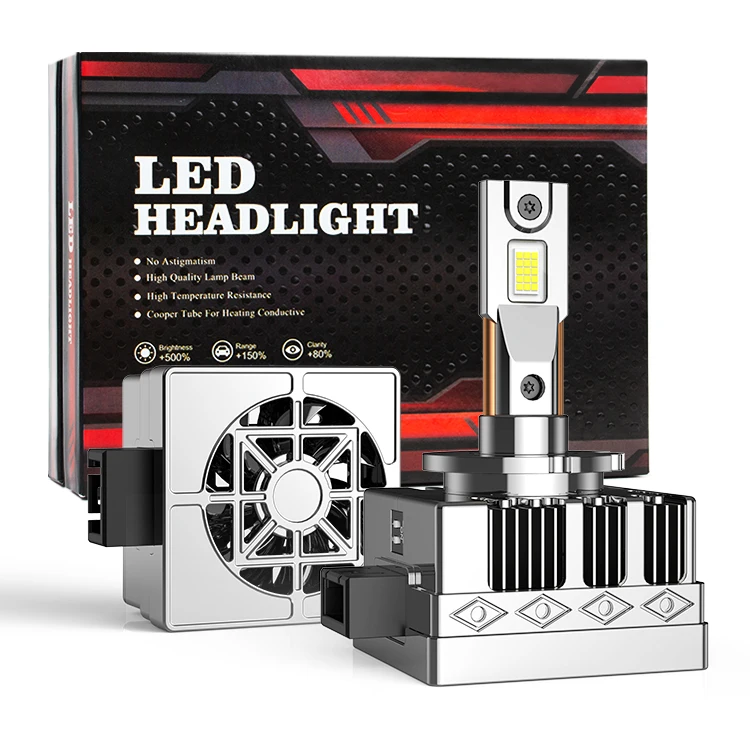 RCJ 12V New 6000K 55W 4500LM Aluminum IP68 Waterproof LED Headlights D50 D55 D1S D2S D3S D4S Auto Bulbs