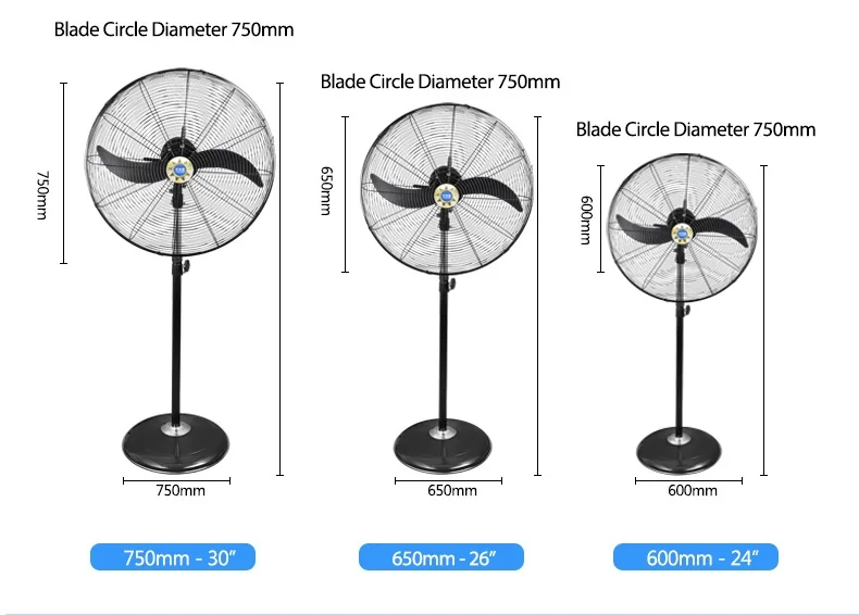 Cooling Stand Industrial Fan, Electric Plug, 190W - detail 4