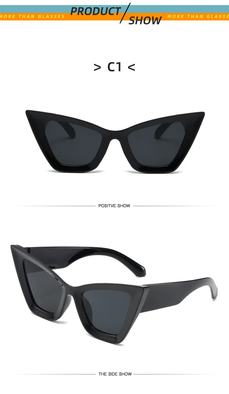 Nuevas gafas de sol Cat-eye Sunshade European and American Cool Punk Fashion Gafas de Sol para hombres y mujeres Unisex Custom Logo