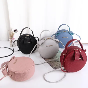 Litchi pattern cute small round bag 2024 new female bags cross-border wholesale fashion crossbody mobile phone bag