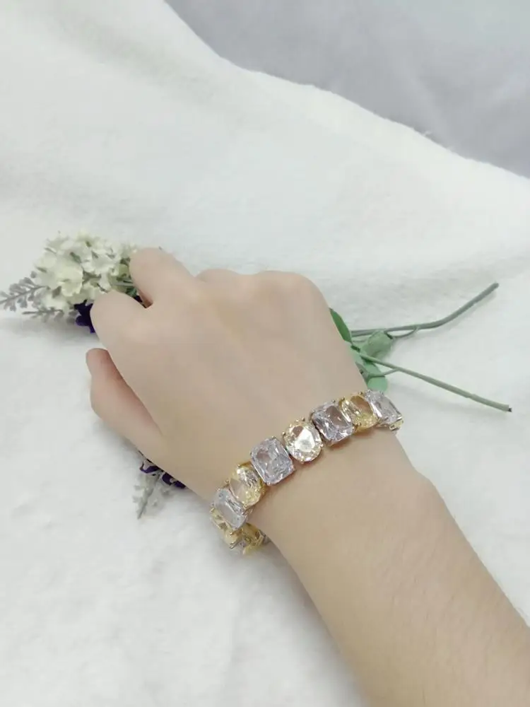 Women Luxury Jewelry Classic Design AAA+ Round 1 Carat Cubic Zircon Diamond Tennis Bracelet