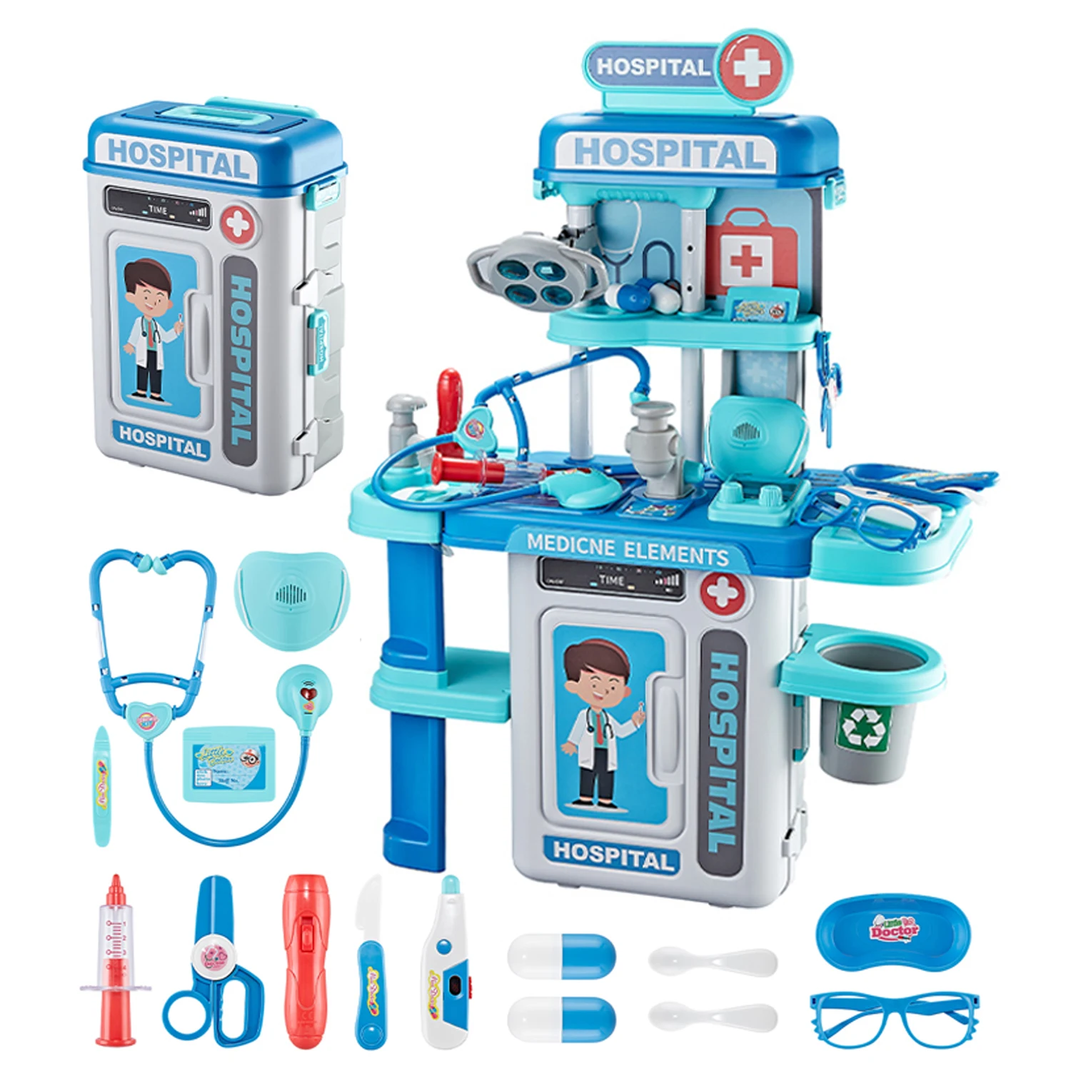 2 In 1 Doctor Toys Medical Tool Play Pretend Play Doctor Kits Set Toys