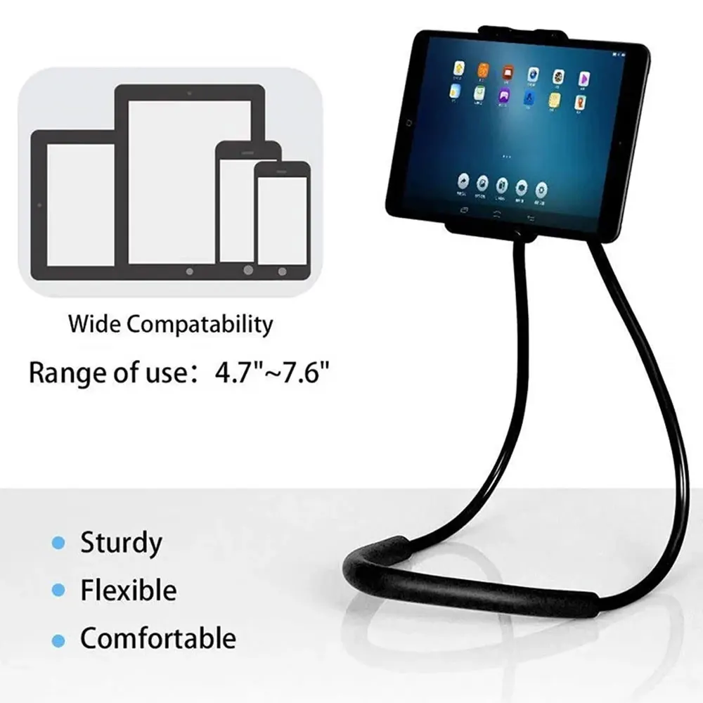 Laudtec Long Arm Lazy 360 Degree Rotation Flexible Bracket Mobile Stand Clip Phone Hanging Neck Phone Holder supplier