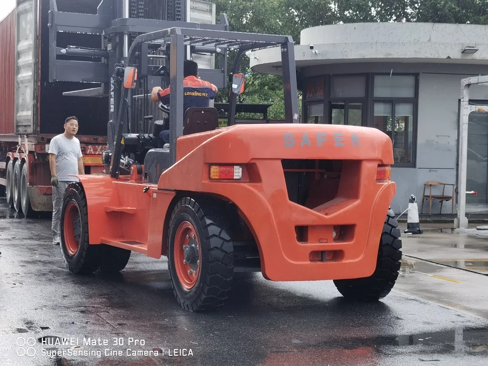 New Diesel Forklift 10-12 Tons Made in China CE Certified with 3000-5000mm Lift Height Mechanical/Automatic Transmission SAFER