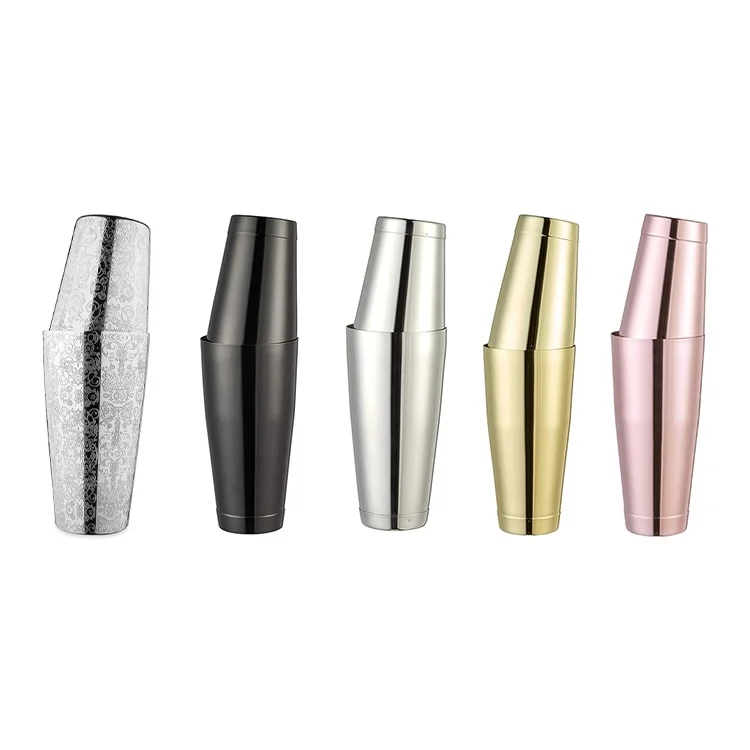 Stainless Steel Cocktail Shaker Barware with 350ml-850ml Capacity Reusable for Bartending and Home Use Multi-color Options with Custom Logo