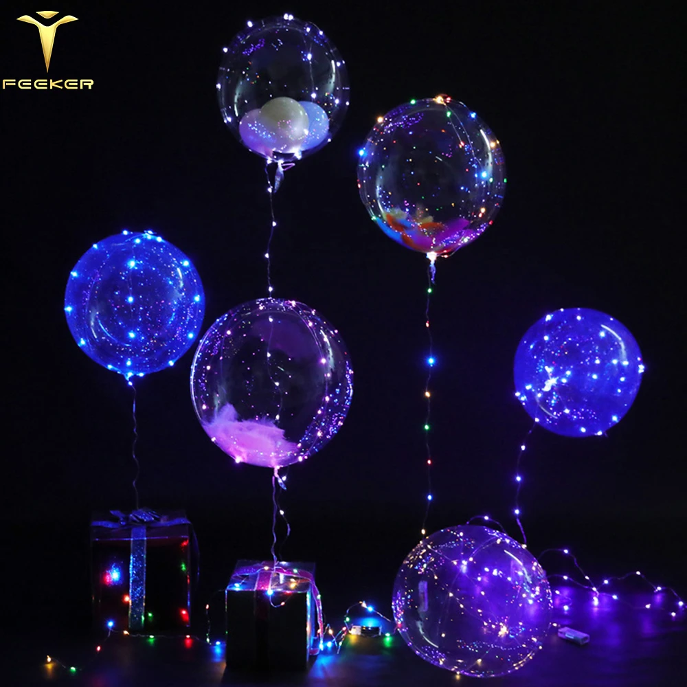 Sparkling Glitter Bobo Balloons With Flashing Led Lights - Buy Led ...