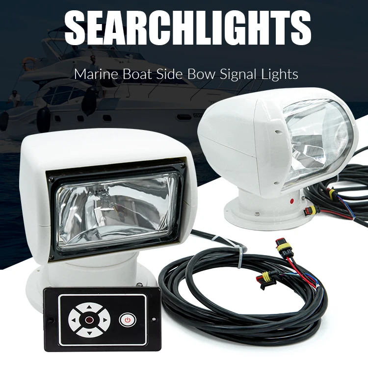 100w Boat Spotlights Marine Spotlight Yacht Searchlight Boat Remote Control Search Light Dc 12v