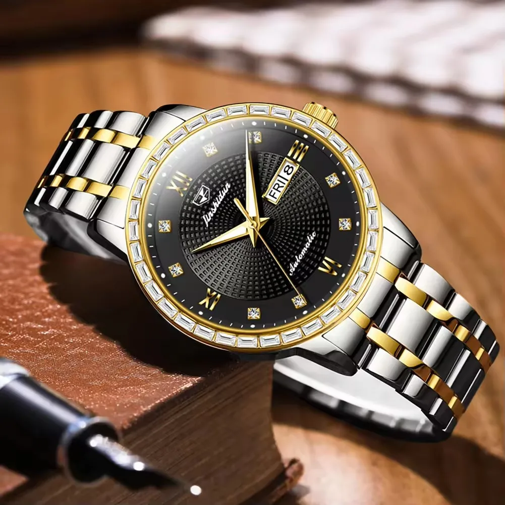 Jsdun 8959 Luxury Business Mechanical Stainless Steel Waterproof