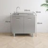 Lavello singolo a doppia anta da 100 cm - sinistro/destro - 201