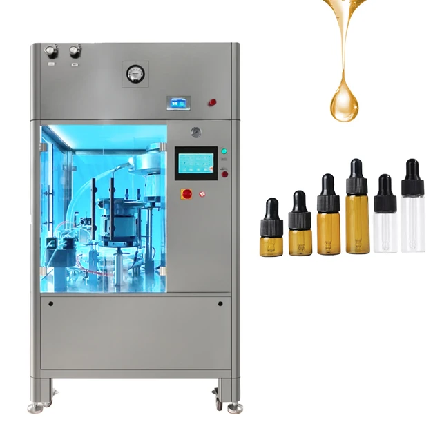 Automatic Cosmetic Essential Oil Filling Capping Machine,Glass Bottles Rotary Filling Capping Machine