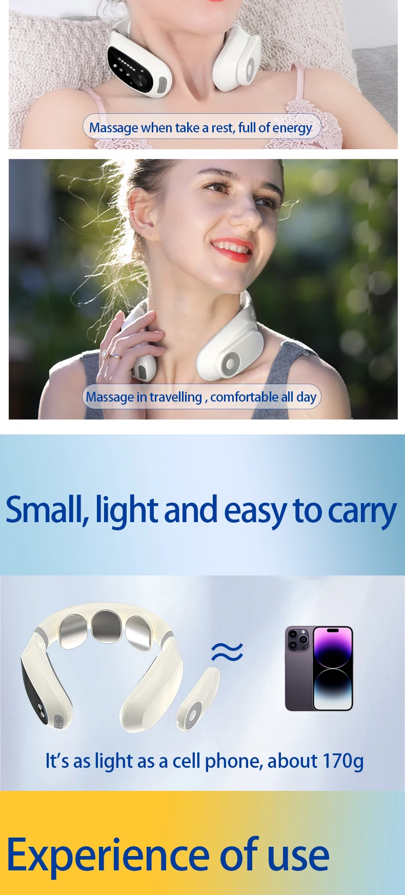 HEZHENG New Best Selling Smart Neck Massager with TENS Health Wellness Care Therapy Treatment Pain Relief Device