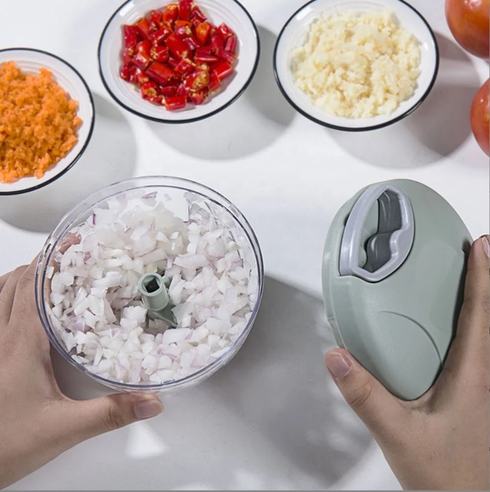 Handheld Steel Kitchen Grinder Cutter Mini Manual Meat and Vegetable Press Chopper for Garlic and Vegetables