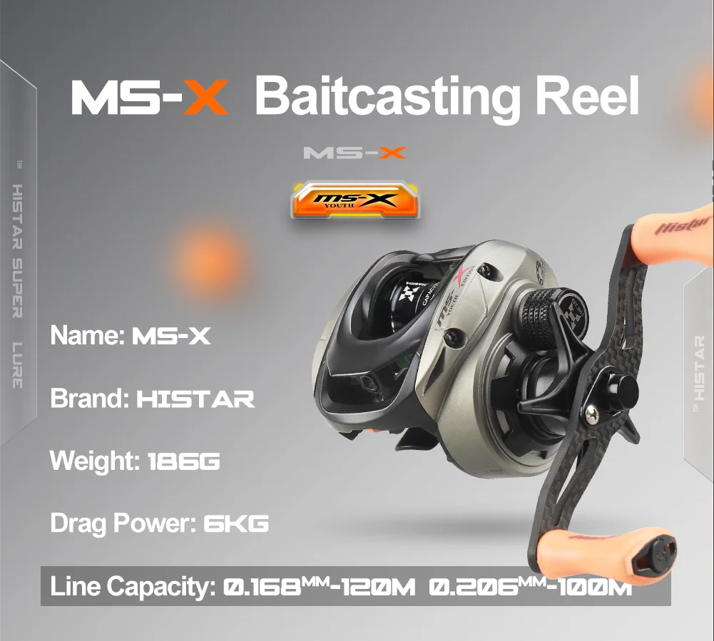 Baitcast Reel Helios Baitcaster Histar MS-X 186G Light Weight High - Main Image